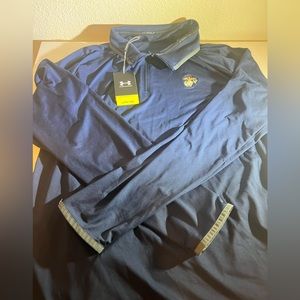 NWT Under Armour UPF 50 golf 1/4 zip pull over sweatshirt navy blue 2xl shirt